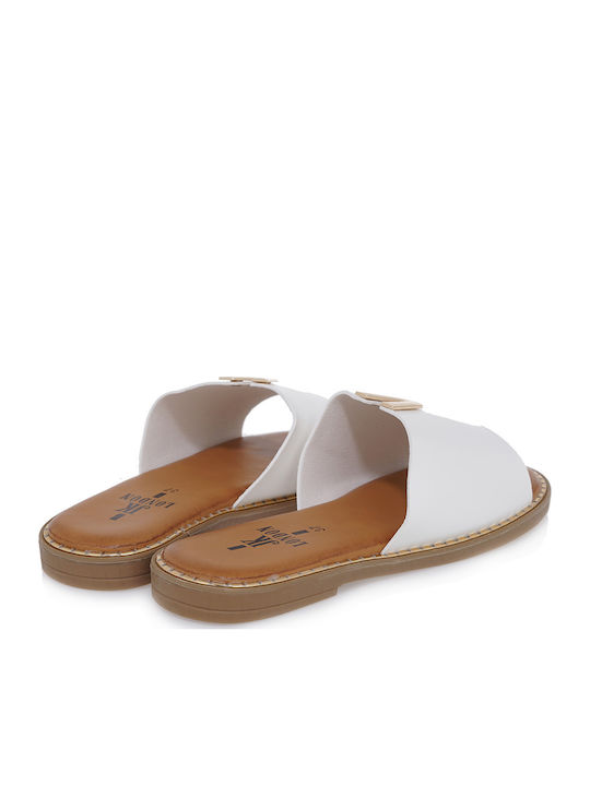 Women's Flat Sandals in White Color