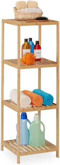 Relaxdays Boden Badezimmerregal Bamboo 116.5x38x39.5cm Braun