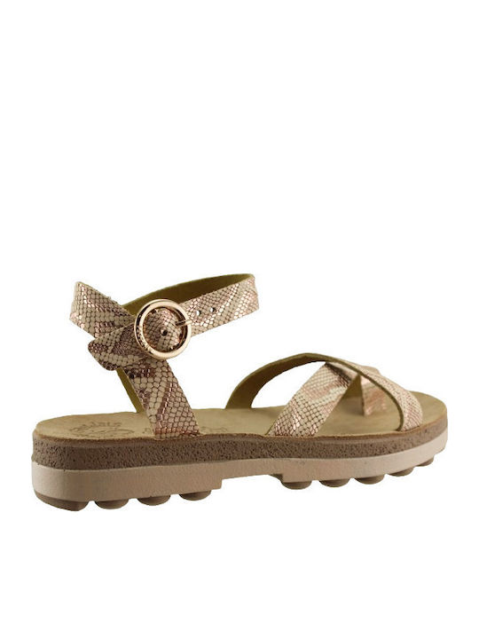 Sandale Casual Damă Din Piele Aurii