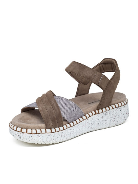 Flache Sandalen für Damen Flatforms in Grün Farbe