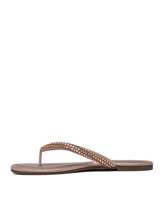 Flache Sandalen für Damen in Gold Farbe