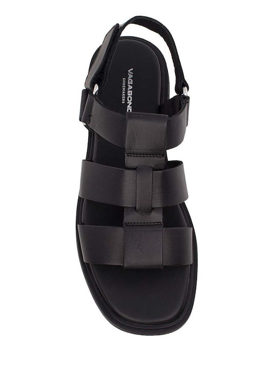 Connie Leather Women's Flat Sandals Black