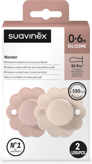 Suavinex Pacifiers Silicone PMauve/MChalk for 0-6 months 2pcs