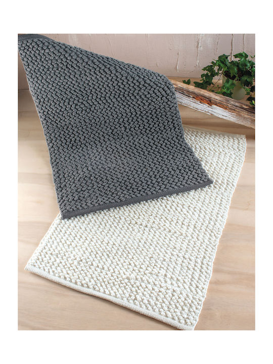 Rythmos Πατάκι Μπάνιου Βαμβακερό Archi Grey 120-195-010 Γκρι 50x80εκ.