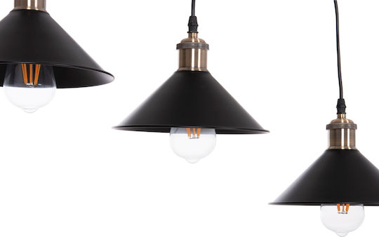 HomeMarkt Bell Pendant Light Black Bell with Socket E27 21x21cm
