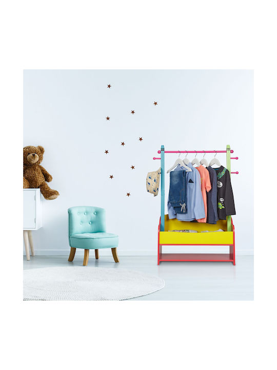 Relaxdays Cuiere pentru Copii Multi Hook cu cârlig Lemn Verde 100.5x71x30εκ. 1buc