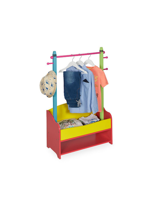 Relaxdays Cuiere pentru Copii Multi Hook cu cârlig Lemn Verde 100.5x71x30εκ. 1buc
