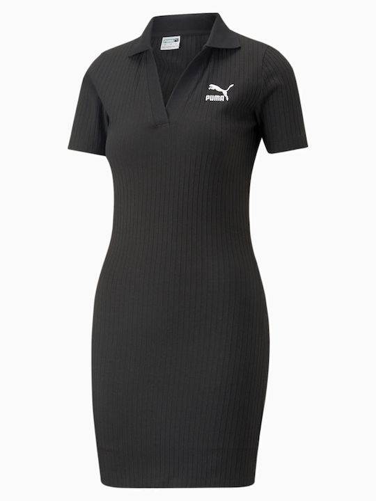 Classics Summer Mini Athletic Dress Short Sleeve Black