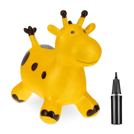 Jucărie Gonflabilă Săritoare Formă de Girafă Copii 3+ Ani Dimensiuni 47 X 26 X 56 Cm Galben Relaxdays