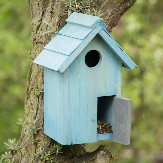 Decorative Wooden Birdhouse 24.5 X 17 X 12 Cm Blue