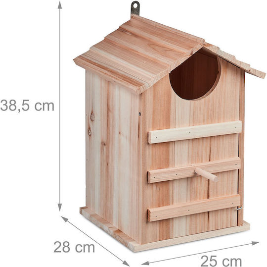 Decorative Wooden Birdhouse 38.5 X 25 X 28 Cm Light Brown
