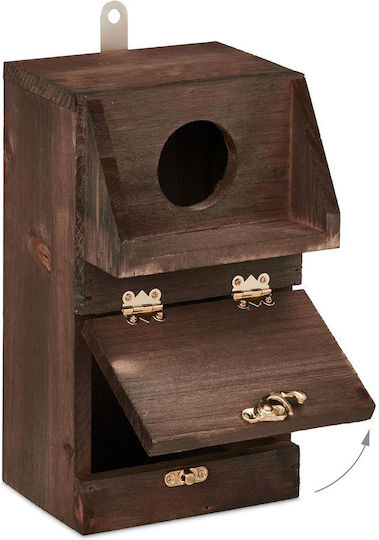 Декоративна дървена къщичка за птици 24.5 X 14 X 14 см кафява