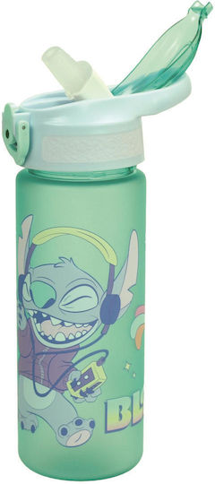 Gim Stitch Kunststoff Kinder Trinkflasche Stitch Thermos mit Stroh 600ml