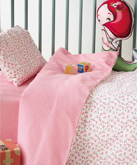 Kentia Cereza Baby Sheets Set Crib Cotton Pink 120x170cm 3pcs