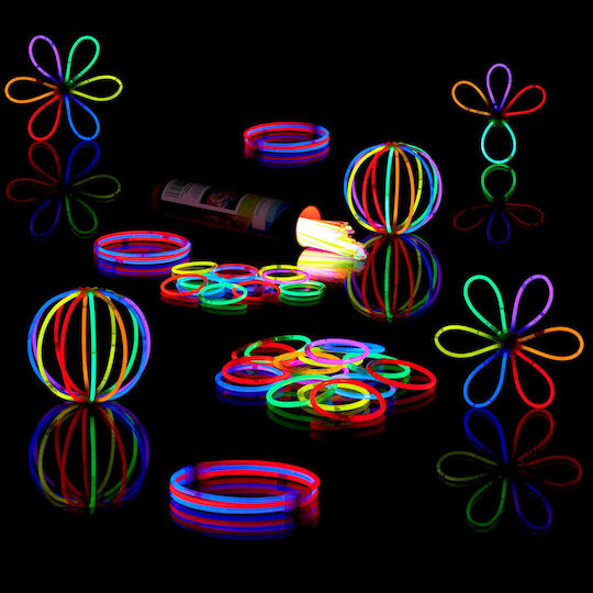 Set 100 Bețe Luminate Diverse Forme Conectori Multicolori