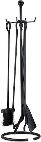 Set de Unelte pentru Șemineu 5 Piese Oțel Negru 68 X 20 X 20 Cm