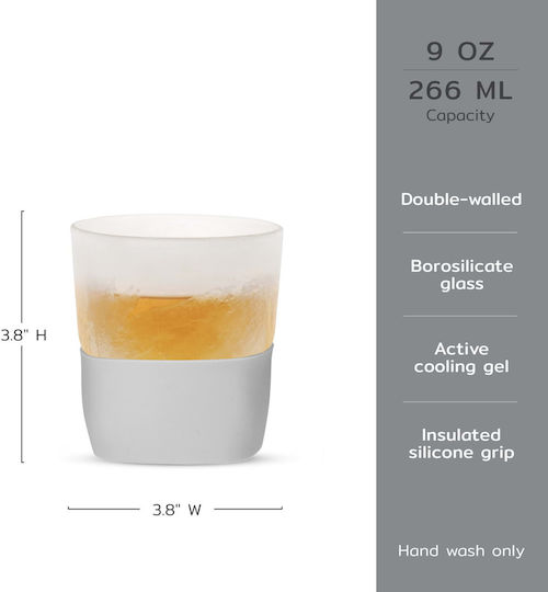 Design Is This Set of Glasses Whiskey / Cocktail/Drinking made of Glass in Gray Color 266.4ml 2pcs