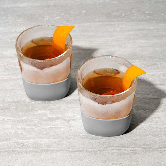 Design Is This Set of Glasses Whiskey / Cocktail/Drinking made of Glass in Gray Color 266.4ml 2pcs