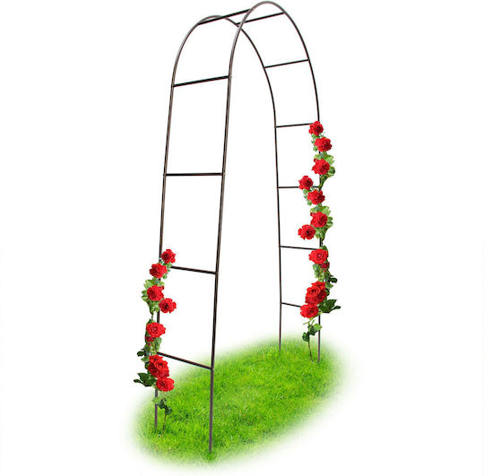Arcadă Metalică pentru Grădină Flori Cățărătoare Negru 240x140x38 Cm Relaxdays