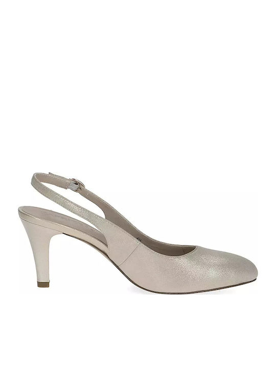 Leder Pumps Goldene