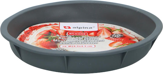 Formă rotundă din silicon pentru prăjituri, gri, 24.5x4.5cm, Alpina, 2 buc