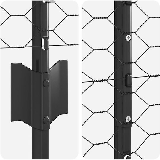 Vidaxl Steel Posts 22 Pcs U-channel Grey 150 cm Hexagonal Fence Vidaxl Grey 1.5x50 m Steel