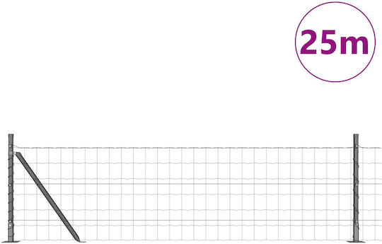 vidaXL Drahtgeflecht Verzinkt Gray 0.6x25m