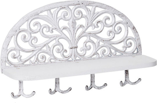 Wall-mounted Clothing Support Shelf White 23 X 39 X 11.5 Cm