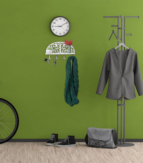 Wall-mounted Clothing Support Shelf White 23 X 39 X 11.5 Cm