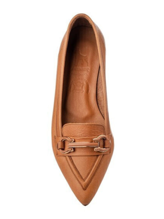 Δερμάτινα Γυναικεία Loafers σε Ταμπά Χρώμα