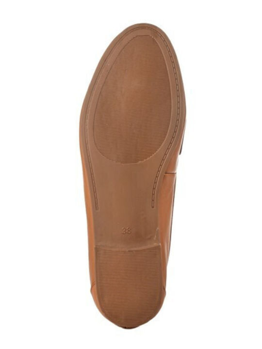 Δερμάτινα Γυναικεία Loafers σε Ταμπά Χρώμα