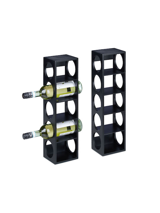 Suport pentru sticle de vin din bambus, 2 bucăți, negru, 53 x 14 x 12 cm Suport pentru sticle de vin din bambus, 2 bucăți, negru, 53 x 14 x 12 cm