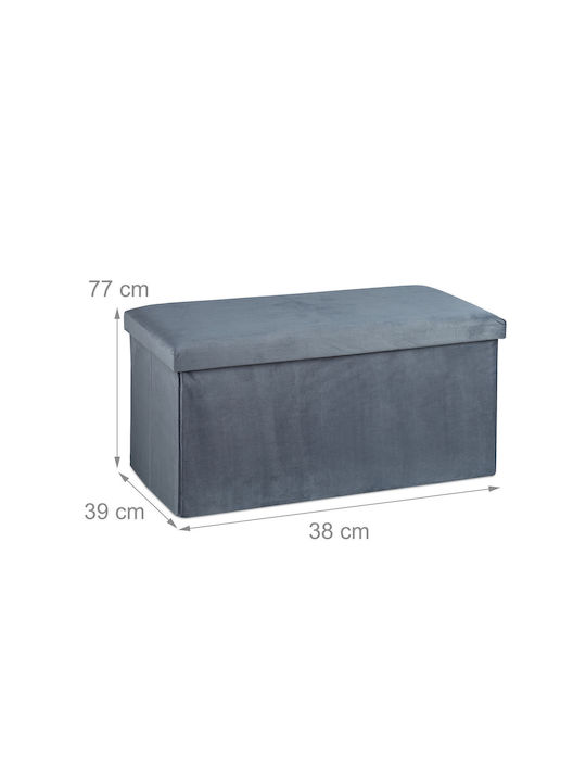 Relaxdays Hölzernes Aufbewahrungsbox mit Deckel Gray 38x77x39cm 1Stück