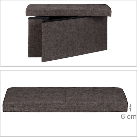 Relaxdays Пластмаса Кутия за съхранение с капак Кафяв 38x76x38см 1бр