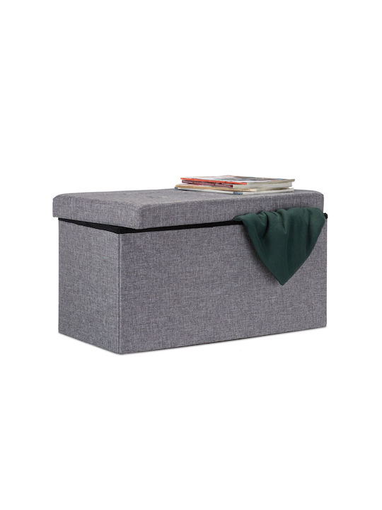 Relaxdays Пластмаса Кутия за съхранение с капак Сив 38x76x38см 1бр