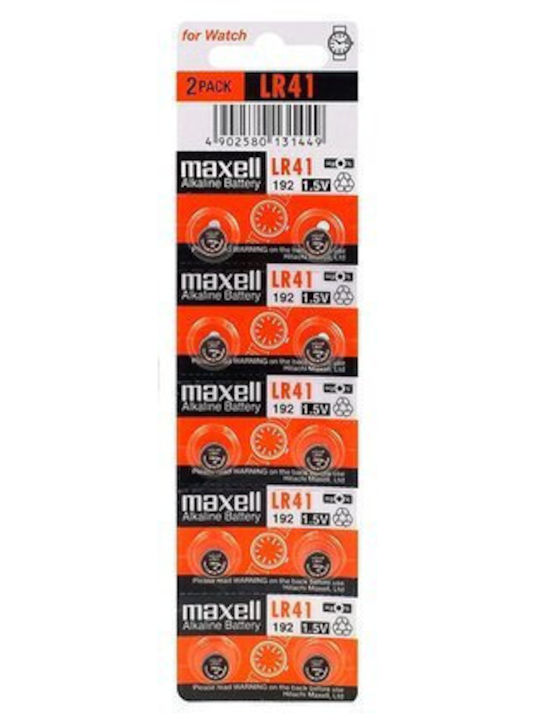 Maxell Αλκαλικές Μπαταρίες Ρολογιών LR41 1.5V 10τμχ