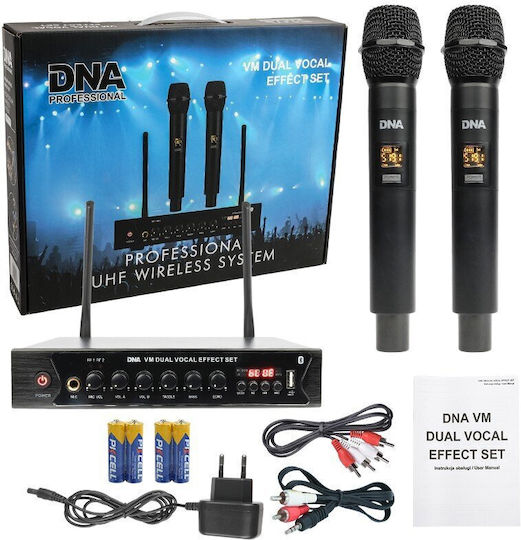 DNA Dna Vm Dual Vocal Effect Set Комплект Безжично Микрофон Ръчно изработено за Вокали в Черен Цвят