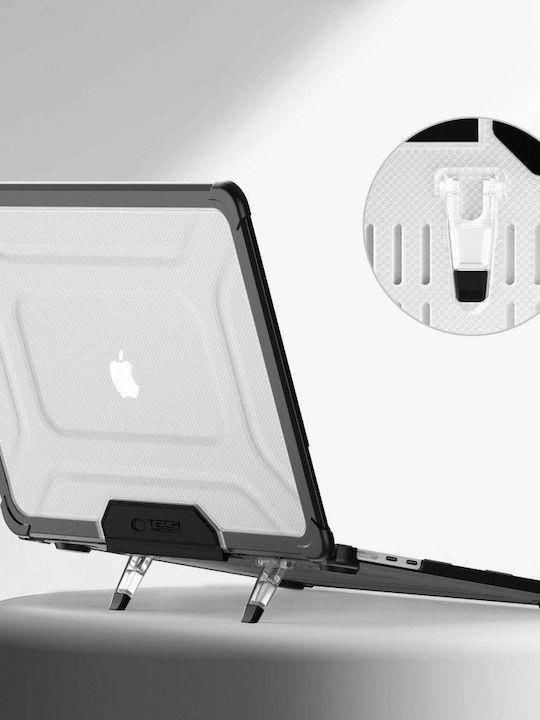 Θήκη Tech Protect Smartshell Pro Apple Macbook Air 13 M2 M3 M4 2023-2025 Μαυρο Διαφανο