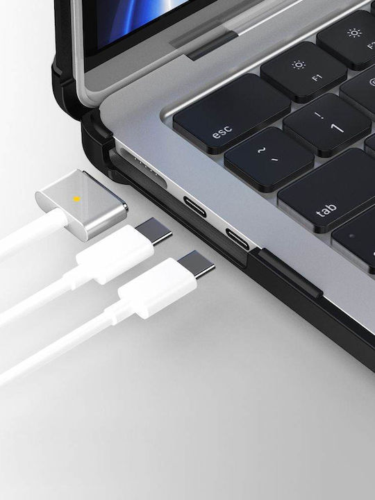 Θήκη Tech Protect Smartshell Pro Apple Macbook Air 13 M2 M3 M4 2023-2025 Μαυρο Διαφανο