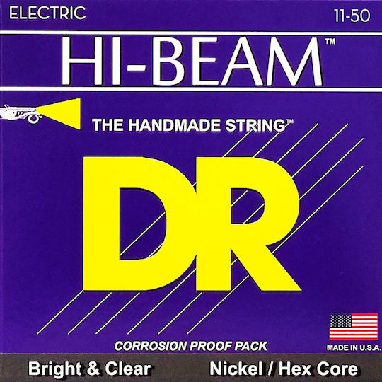 DR Electric Hi-Beams Набор Струни За Електрическа Китара Стомана С Никелово Покритие 11 - 50 Heavy