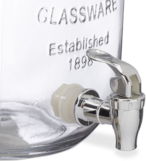 Relaxdays Carafe Lemonade Citronade Elderflower Juice Tap Screw Cap 8 L