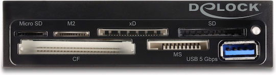 DeLock Εσωτερικό Card Reader USB 3.0 για SD/microSD/MemoryStick/xD Γκρι