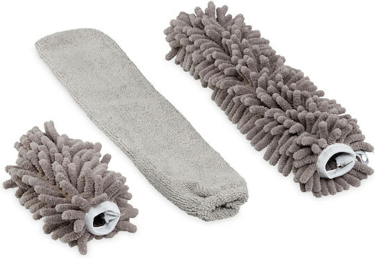Staubwischmopp 4 austauschbare Köpfe ausziehbare Stange Polyester Edelstahl