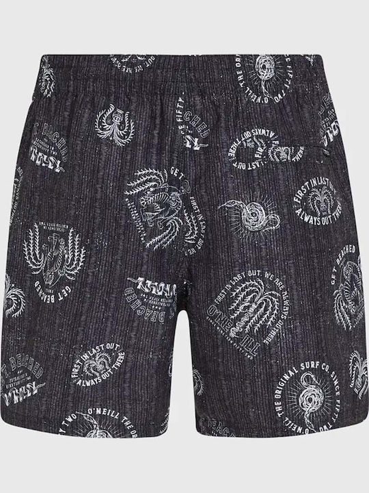 Cali Men's Swimwear Shorts Black with Patterns