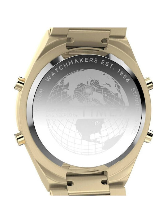 Timex Digital Women's Watch with Gold Metal Bracelet