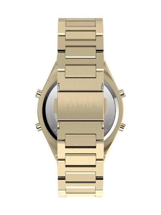 Timex Digital Women's Watch with Gold Metal Bracelet
