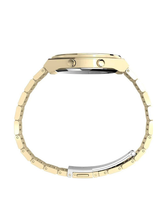 Timex Digital Women's Watch with Gold Metal Bracelet