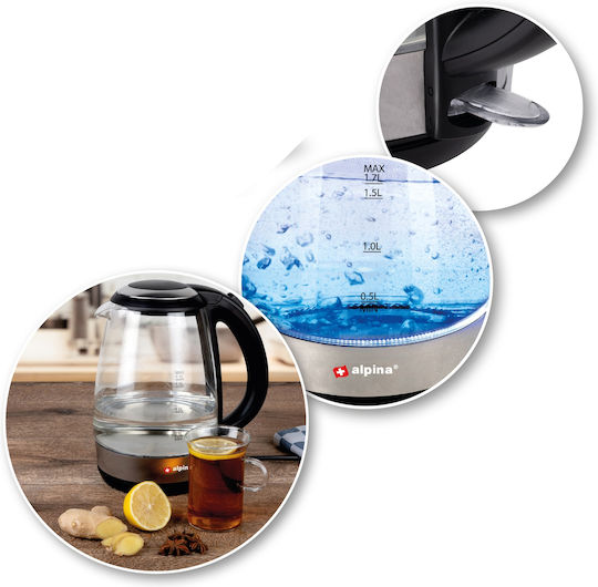 Alpina Appliances Βραστήρας 1.7lt 2200W Μπλε