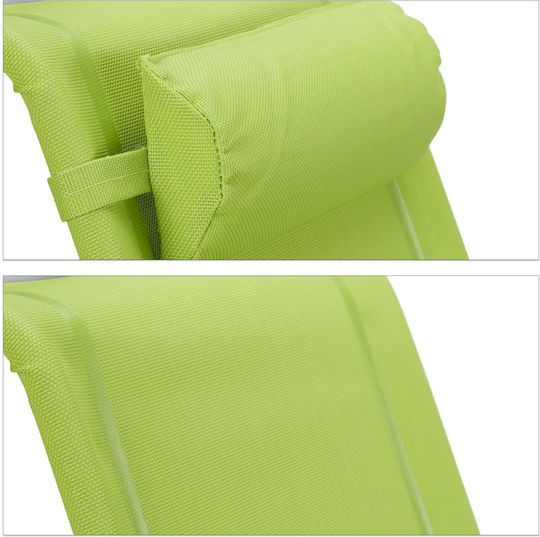 Foldable Lounge Chair Leg Green 38.5cm x 58cm x 112cm Relaxdays