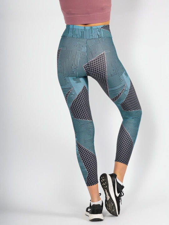 Women's Training Legging High Waisted Blue, Black